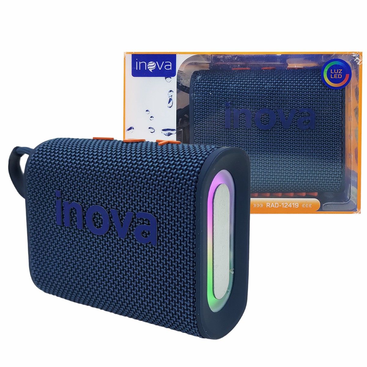 Caixa de Som Bluetooth Prova D'Agua LED Inova RAD-12419
