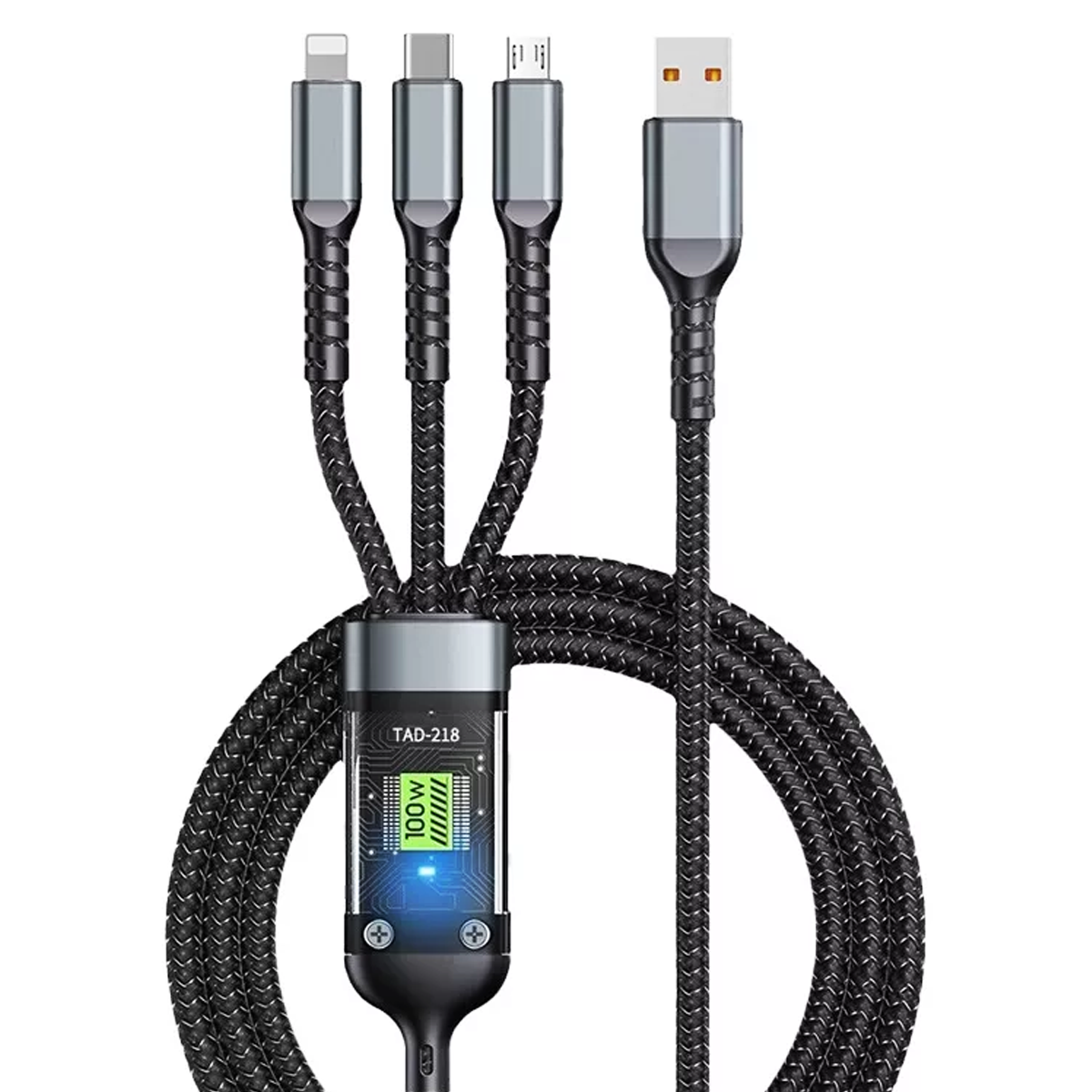 Cabo 3 em 1 USB para iPhone TC V8 100W Altomex AL-454-3IN1