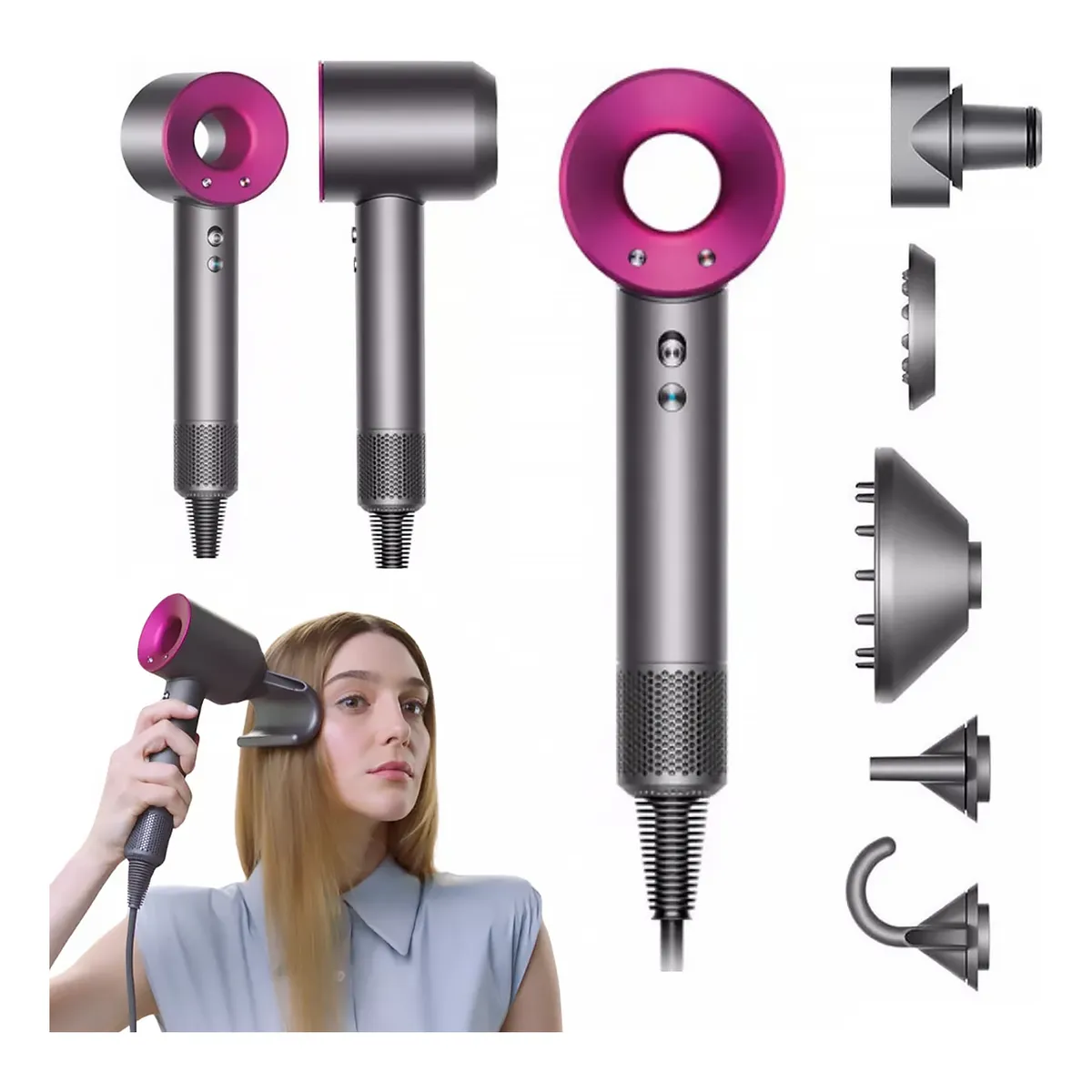 Secador de Cabelos Portátil 5 Encaixes 220V Inova CFT-22337-5