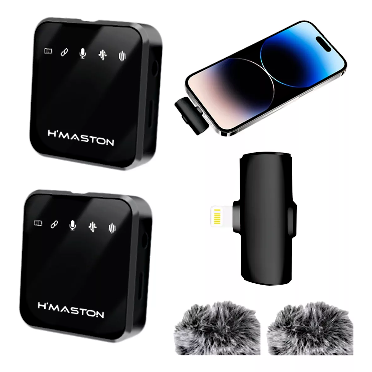 Microfone de Lapela 1 para 2 Tipo C H'Maston MK-16