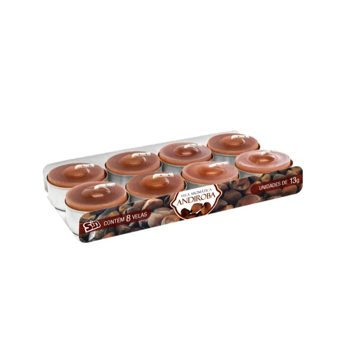 Kit 8 Velas Rechaud Andiroba