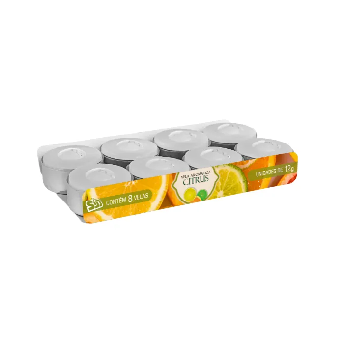 Kit 8 Velas Rechaud Citrus