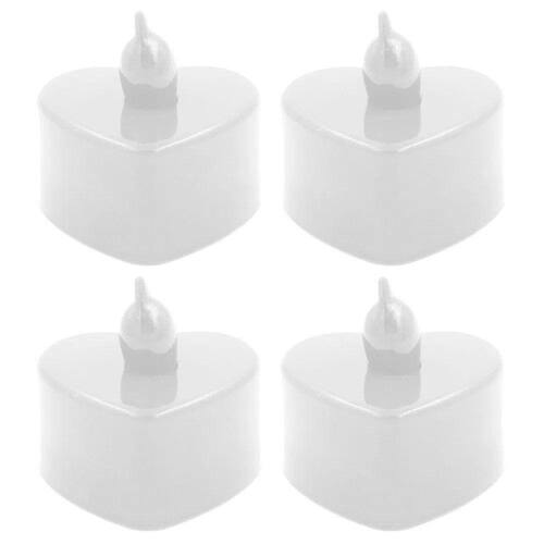 Kit 4 Velas Coração Brancas