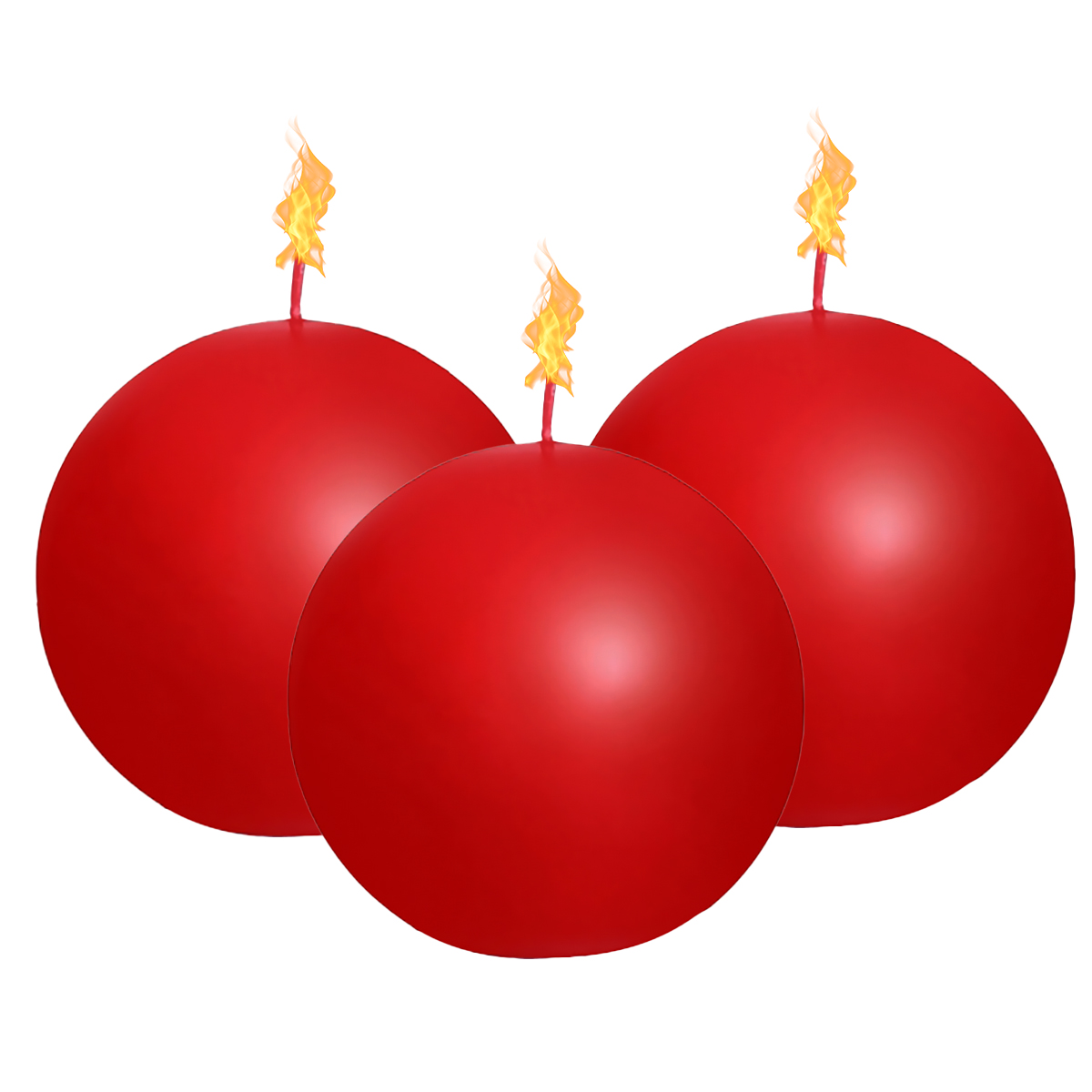 Kit 3 Velas Bola Vermelhas