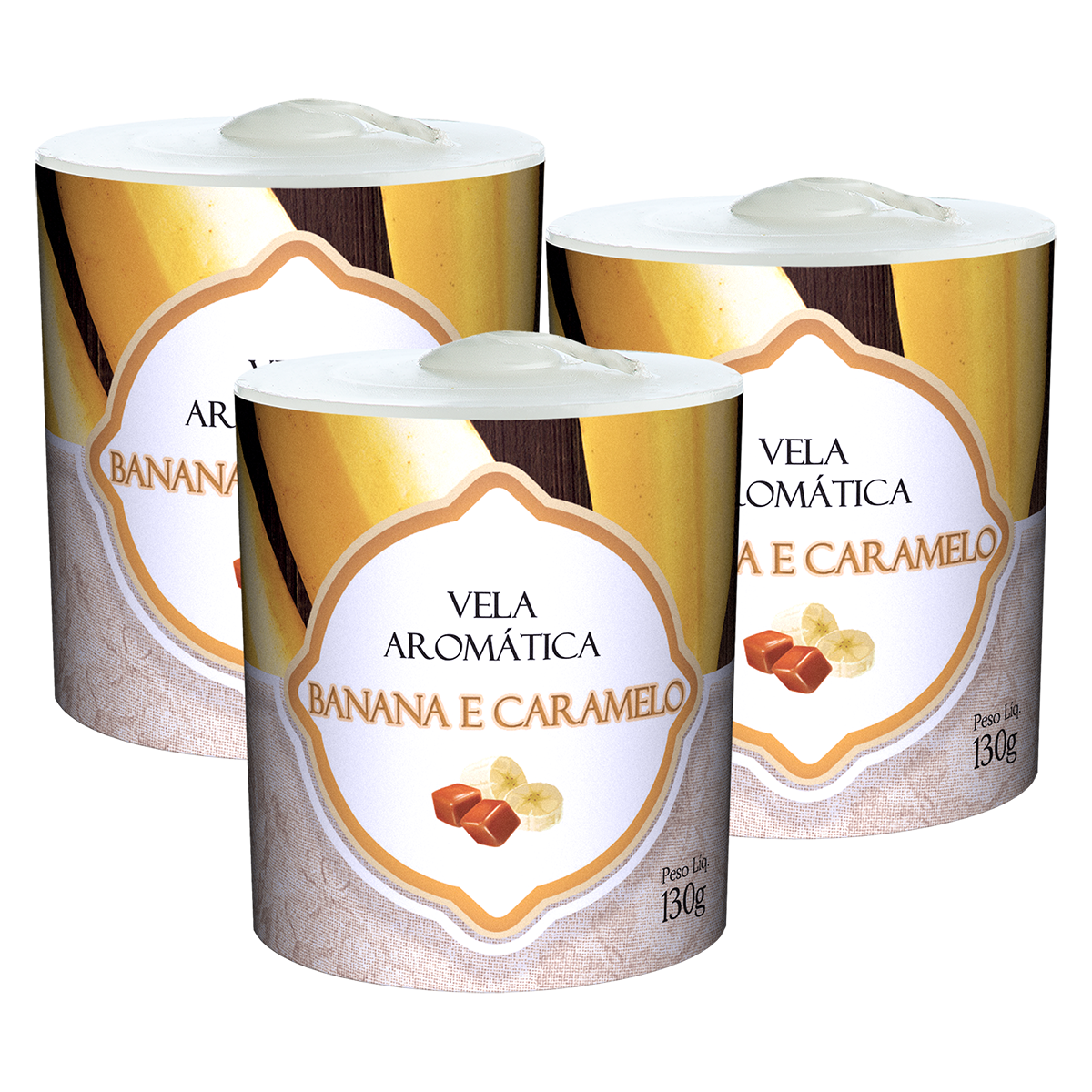 Vela Aromática Banana e Caramelo