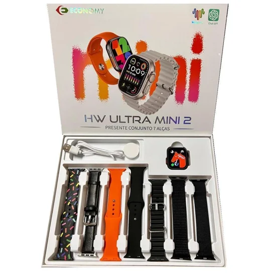 Smartwatch com 7 Pulseiras 41mm Microwear HW Ultra Mini 2