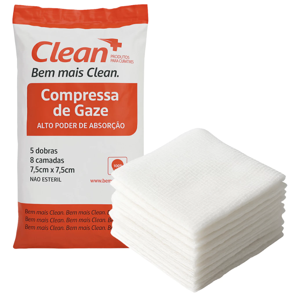 Compressa de Gaze 13 Fios 100 Gramas Clean GAZE-13-100