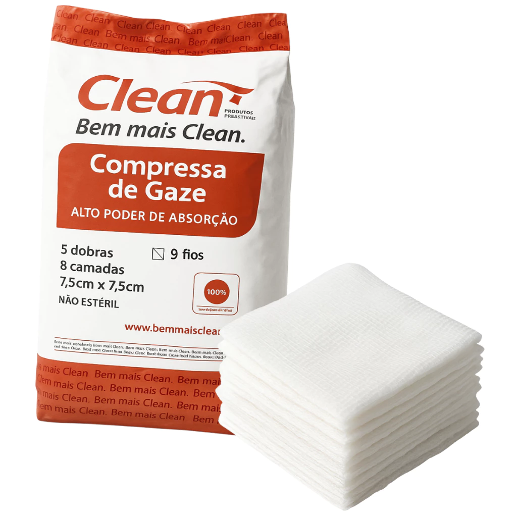 Compressa de Gaze 09 Fio 180 Gramas Clean GAZE-9-180