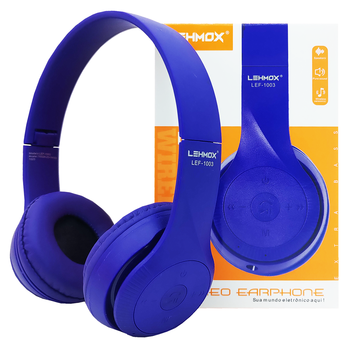 Fone de Ouvido Headset Bluetooth Lehmox LEF-1003