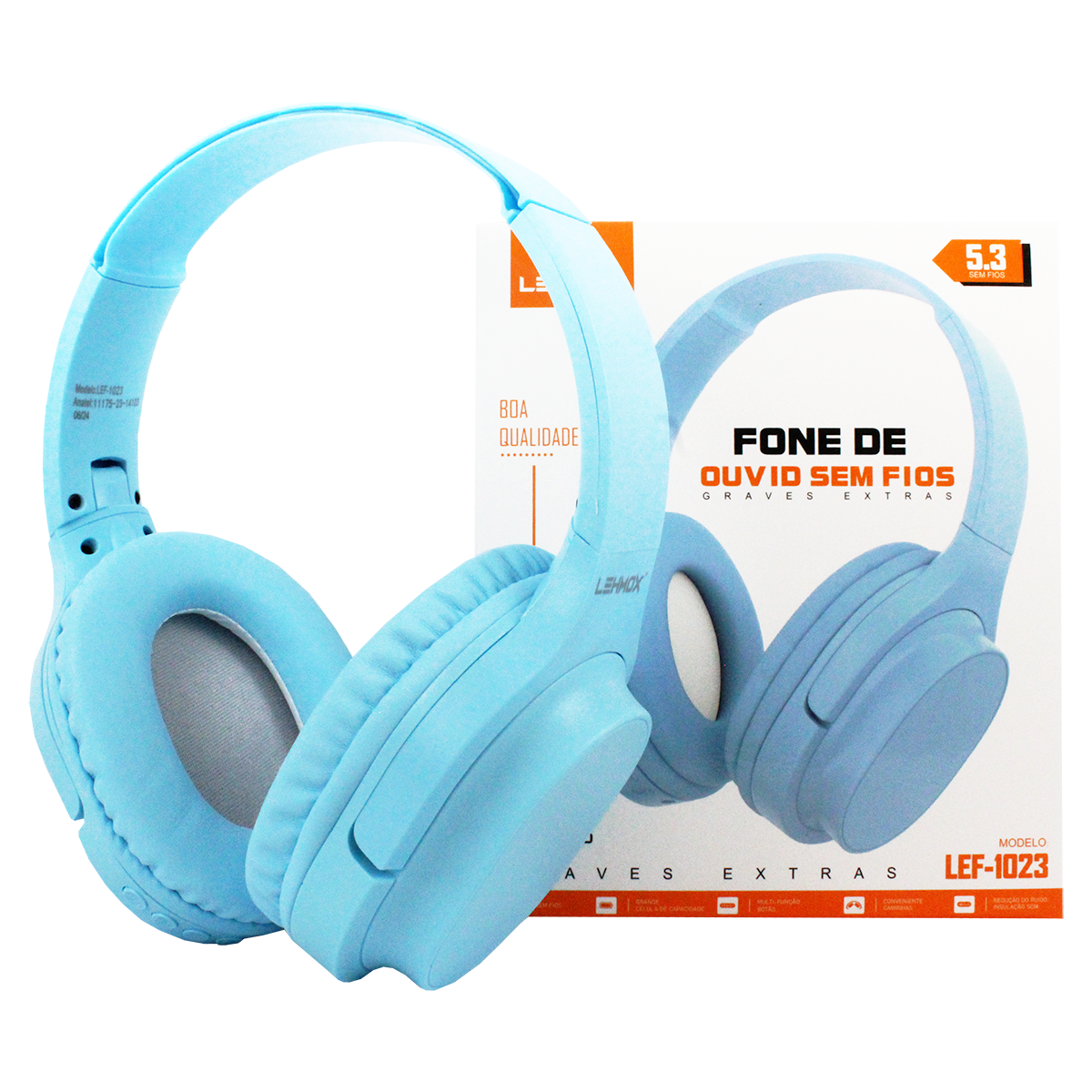 Fone de Ouvido Headset Bluetooth Lehmox LEF-1023