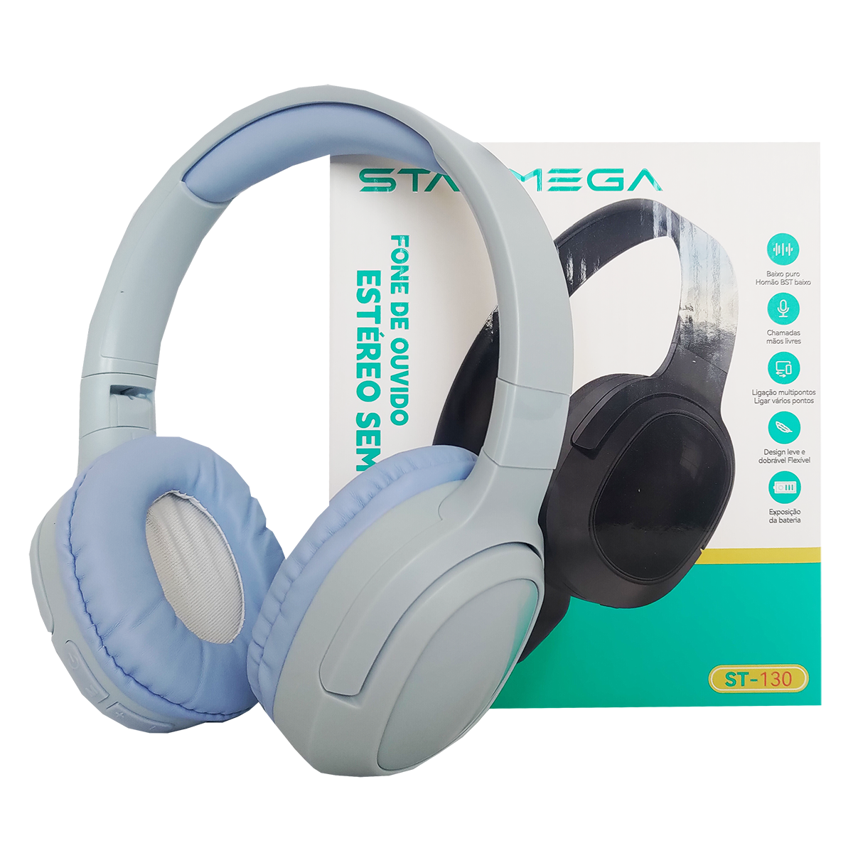 Fone de Ouvido Headset Bluetooth Starmega Lehmox ST-130