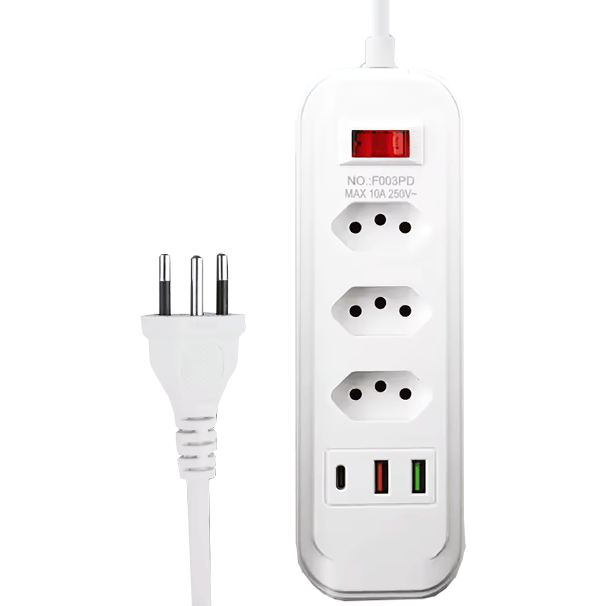 Extensão Tomada 2m 3T 2U 1C Altomex AL-7506-2M