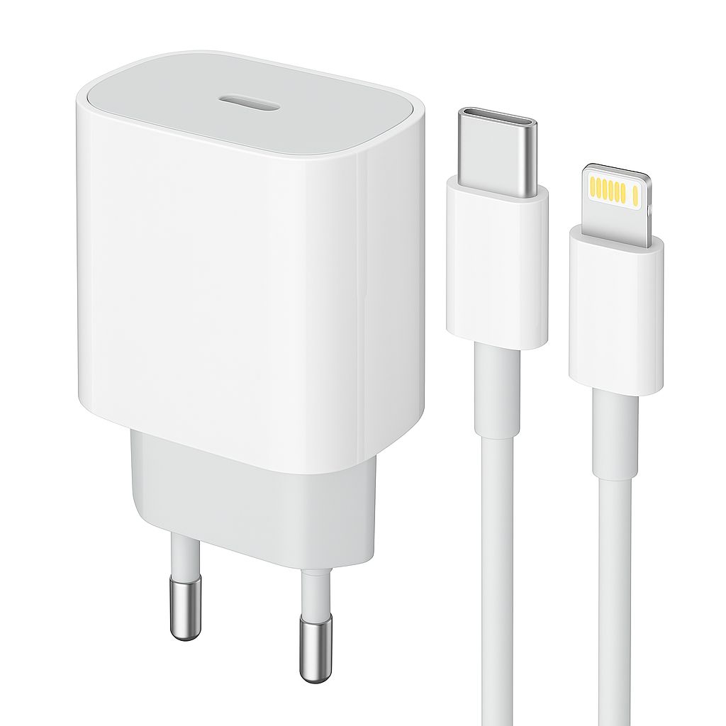 Fonte 20W 1 Saída Tipo C + Cabo Tipo C para iPhone