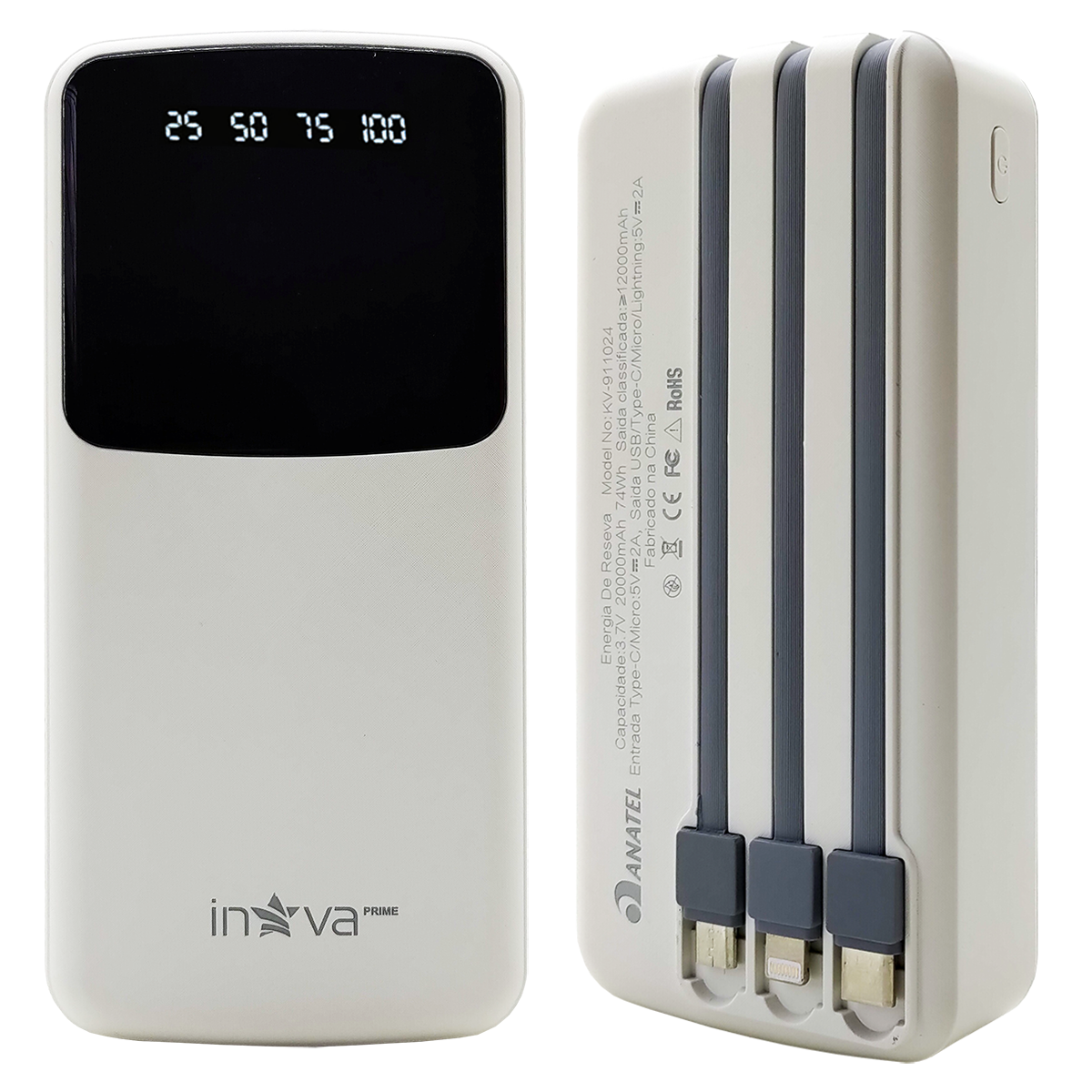 Power Bank 20000 mAh com Cabo Inova KV-911024