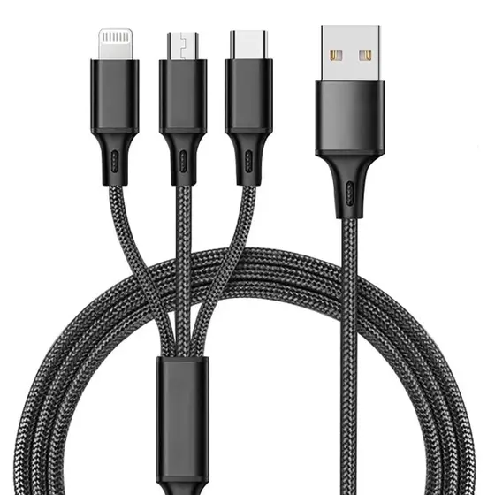 Cabo 3 em 1 USB para iPhone TC V8 Altomex AL-160-3EMI