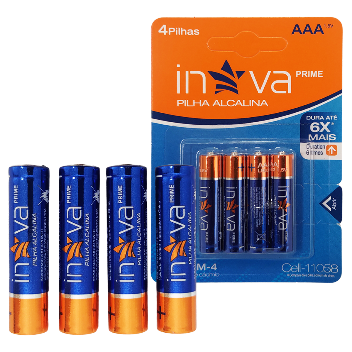 Kit 4 Pilhas Alcalinas AAA 1.5V Inova CELL-11058