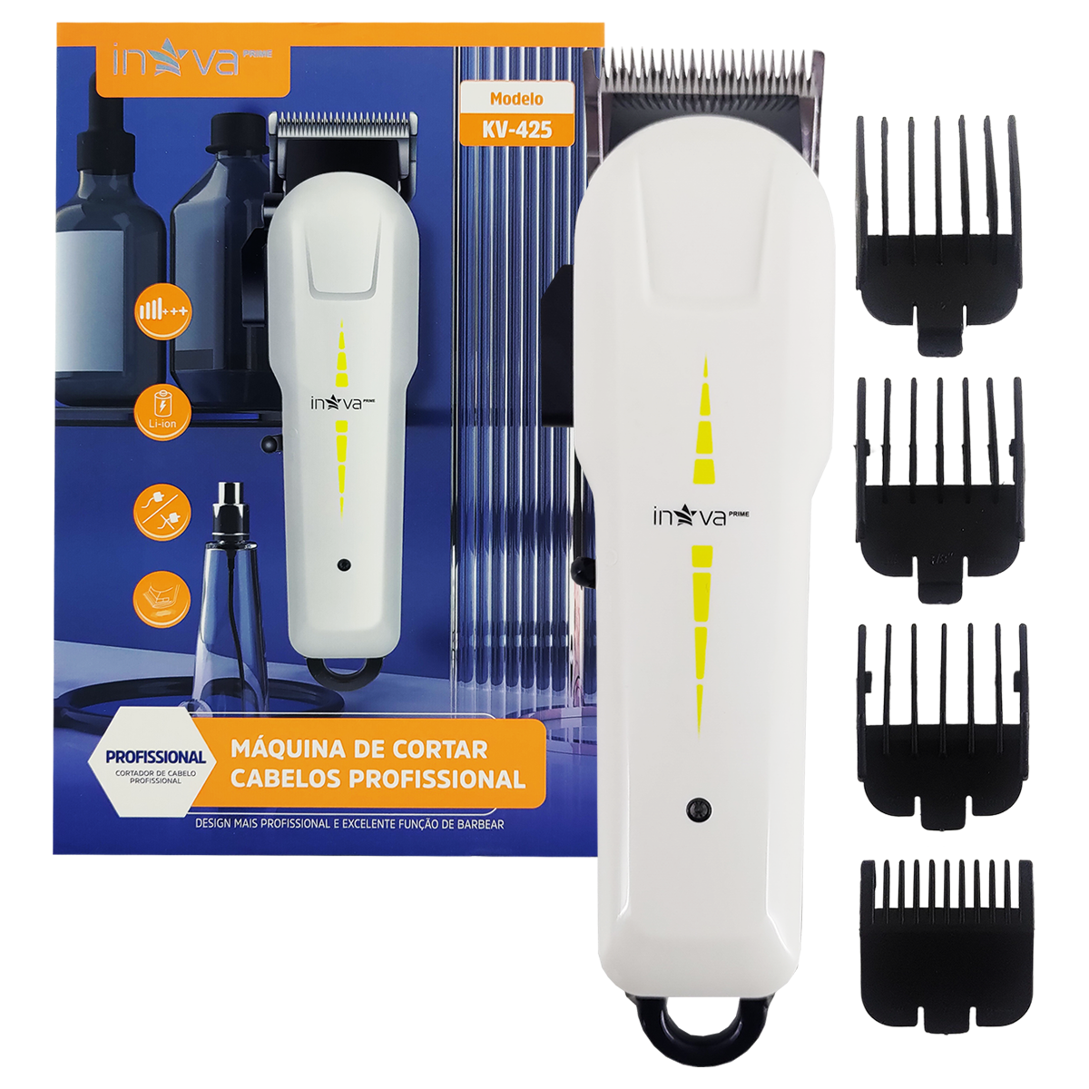 Cortador de Cabelos Profissional Inova KV-425 Branco (806)