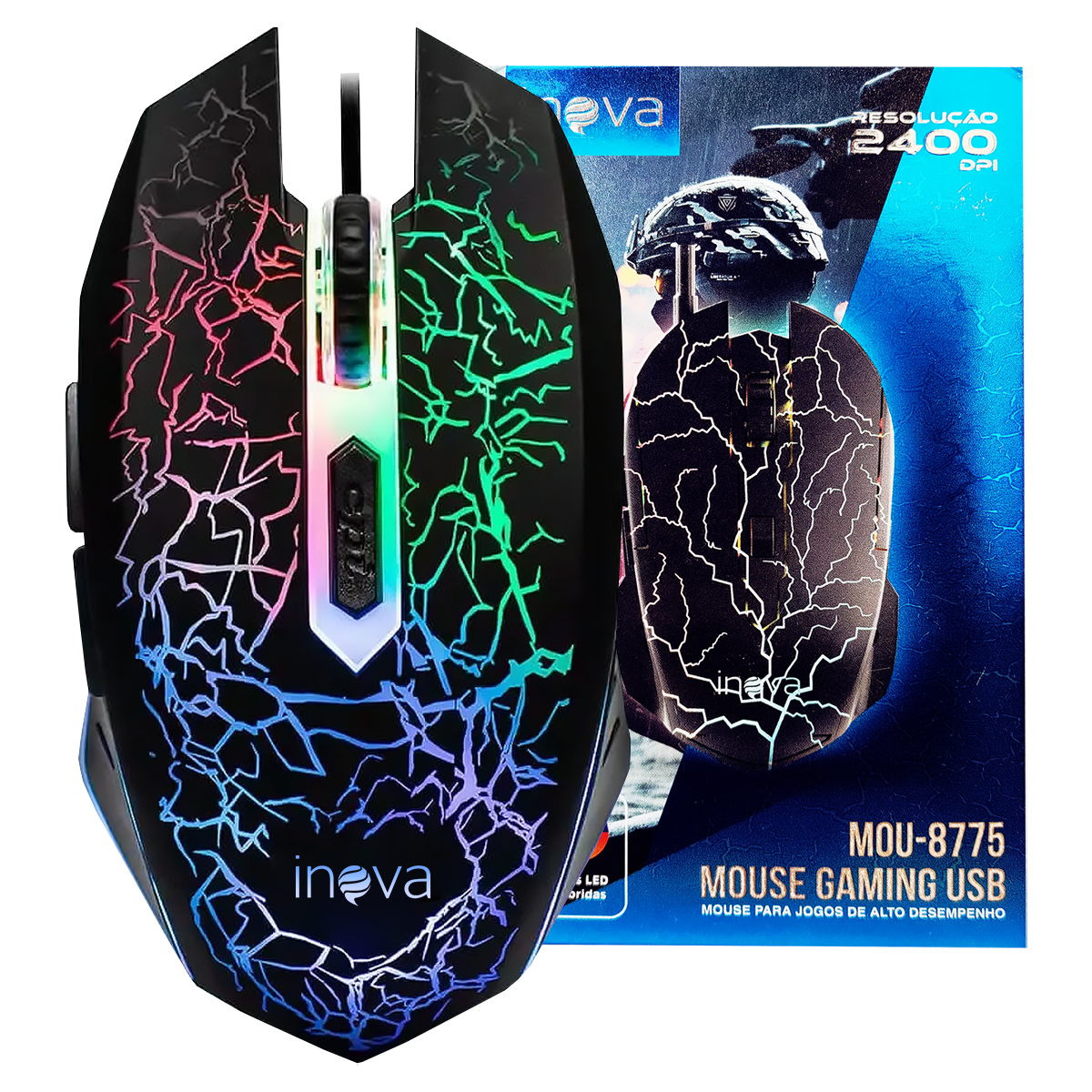 Mouse com Fio 2400 DPI Inova MOU-8775