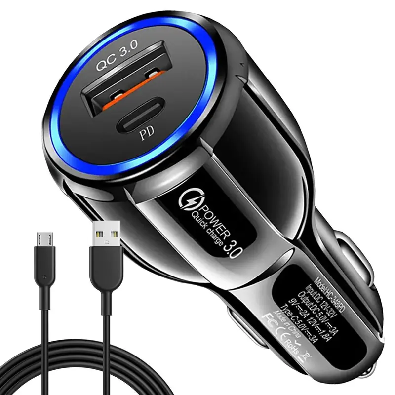 Carregador Veicular 48W 2 Saidas + Cabo V8 Inova CAR-3276S